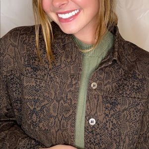 Snake print shacket